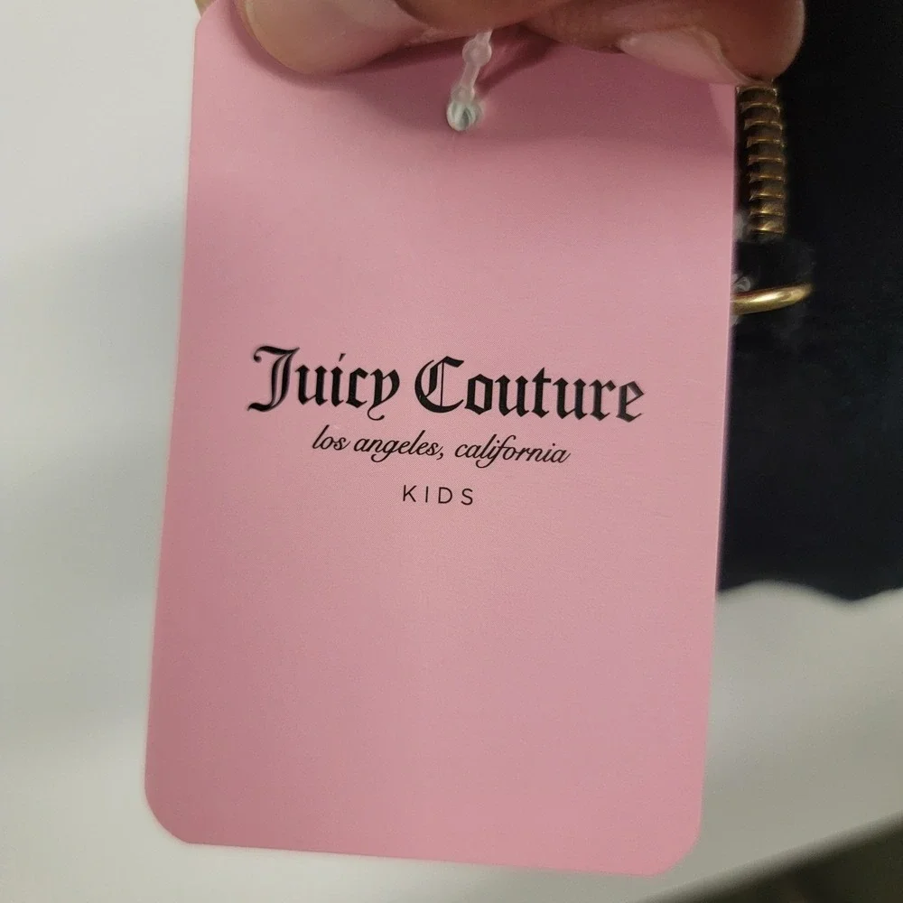 NEW! JUICY COUTURE Kids Faux Fur‎ Heart Shoulder Bag Black Colorful Rhinestones